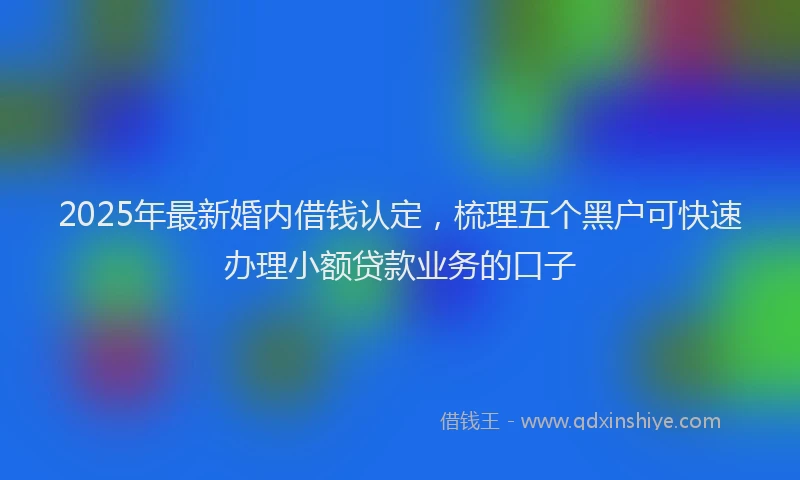 2025年最新婚内借钱认定，梳理五个黑户可快速办理小额贷款业务的口子