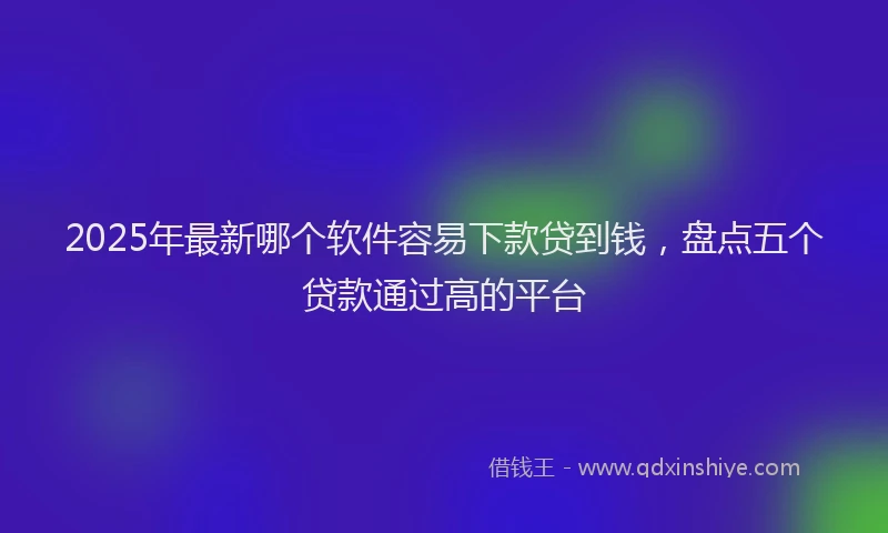 2025年最新哪个软件容易下款贷到钱，盘点五个贷款通过高的平台