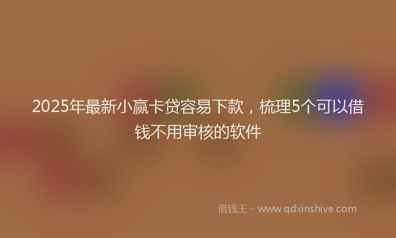 2025年最新小赢卡贷容易下款，梳理5个可以借钱不用审核的软件