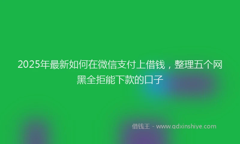 2025年最新如何在微信支付上借钱，整理五个网黑全拒能下款的口子