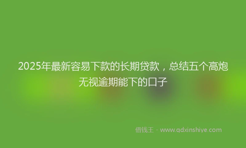 2025年最新容易下款的长期贷款，总结五个高炮无视逾期能下的口子