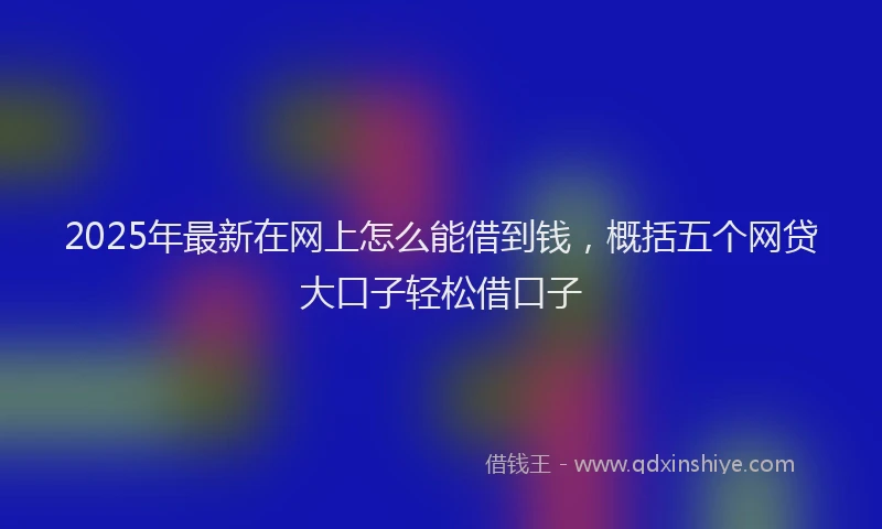 2025年最新在网上怎么能借到钱，概括五个网贷大口子轻松借口子