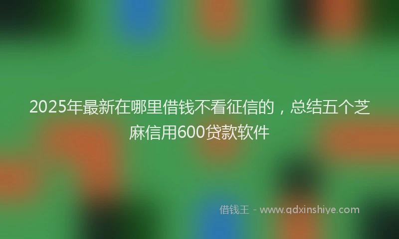 2025年最新在哪里借钱不看征信的，总结五个芝麻信用600贷款软件