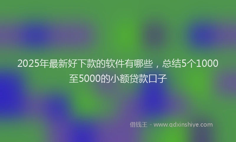 2025年最新好下款的软件有哪些，总结5个1000至5000的小额贷款口子