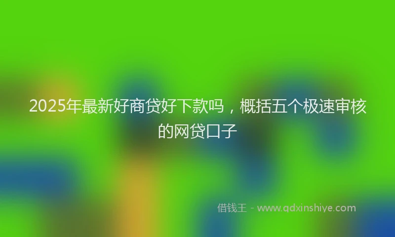 2025年最新好商贷好下款吗，概括五个极速审核的网贷口子