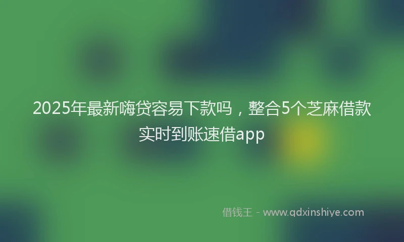 2025年最新嗨贷容易下款吗，整合5个芝麻借款实时到账速借app
