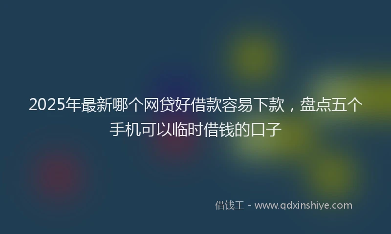 2025年最新哪个网贷好借款容易下款，盘点五个手机可以临时借钱的口子