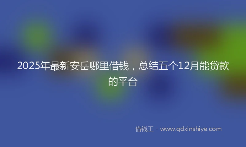 2025年最新安岳哪里借钱，总结五个12月能贷款的平台