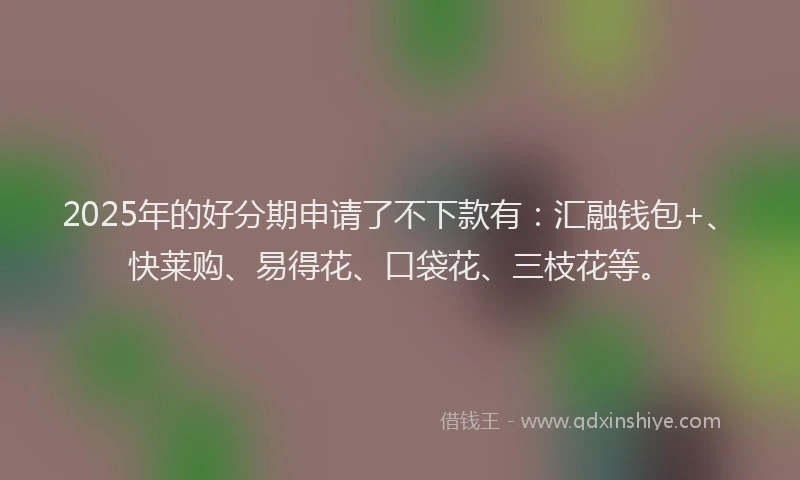 2025年的好分期申请了不下款有：汇融钱包+、快莱购、易得花、口袋花、三枝花等。