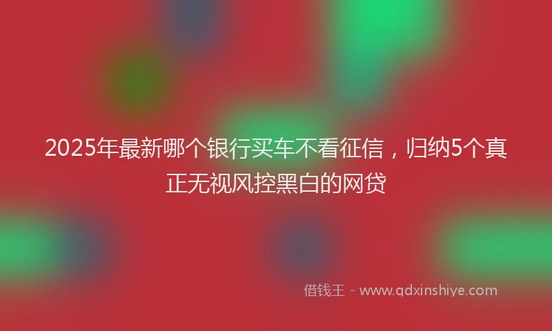 2025年最新哪个银行买车不看征信，归纳5个真正无视风控黑白的网贷