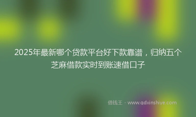 2025年最新哪个贷款平台好下款靠谱，归纳五个芝麻借款实时到账速借口子