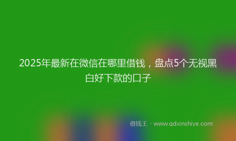 2025年最新在微信在哪里借钱，盘点5个无视黑白好下款的口子
