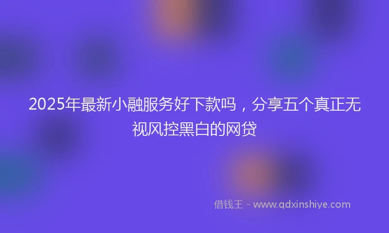2025年最新小融服务好下款吗，分享五个真正无视风控黑白的网贷