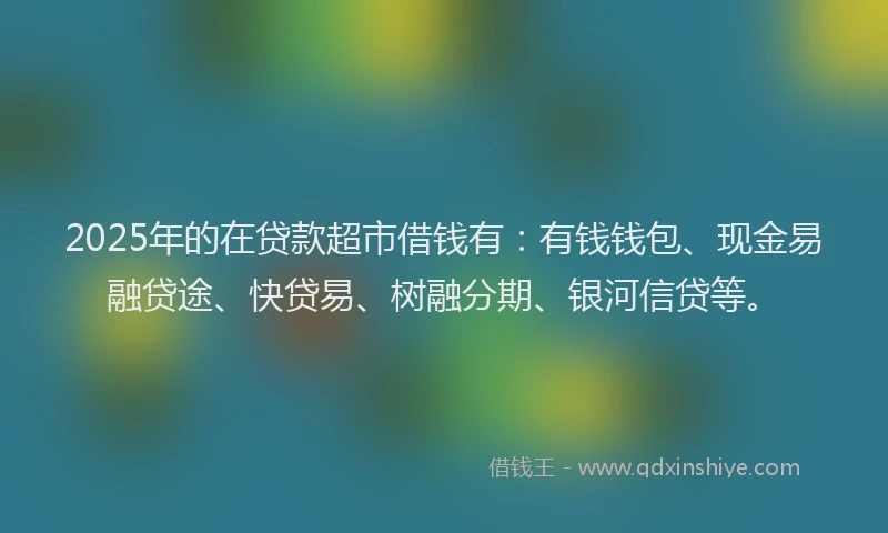 2025年的在贷款超市借钱有：有钱钱包、现金易融贷途、快贷易、树融分期、银河信贷等。