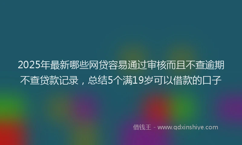 2025年最新哪些网贷容易通过审核而且不查逾期不查贷款记录，总结5个满19岁可以借款的口子