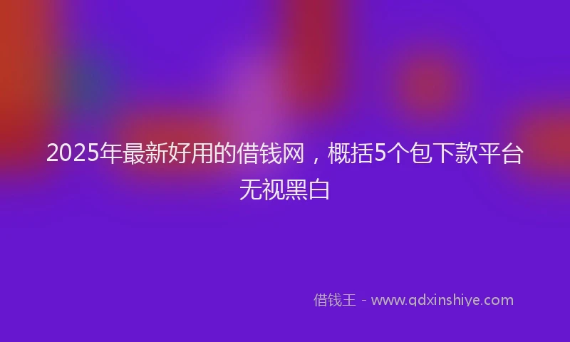 2025年最新好用的借钱网，概括5个包下款平台无视黑白