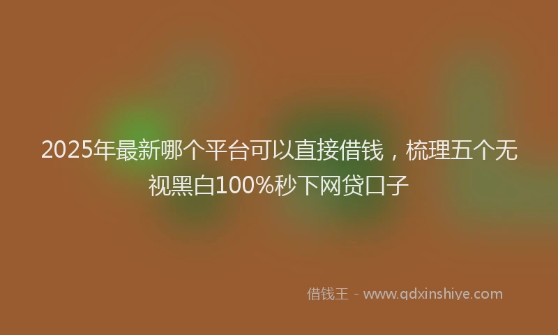 2025年最新哪个平台可以直接借钱，梳理五个无视黑白100%秒下网贷口子