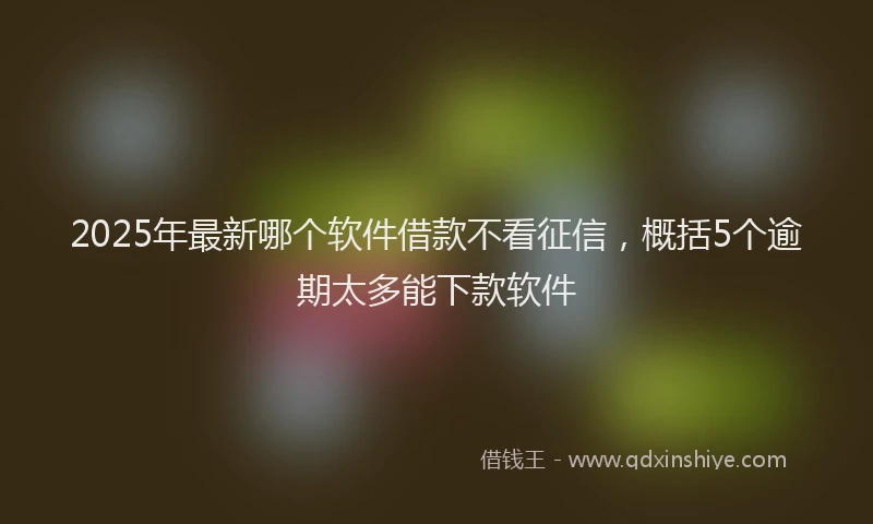 2025年最新哪个软件借款不看征信，概括5个逾期太多能下款软件