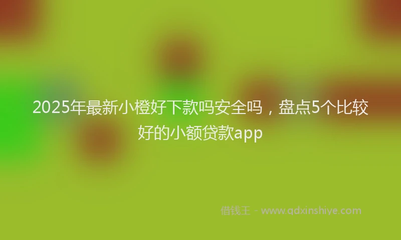2025年最新小橙好下款吗安全吗，盘点5个比较好的小额贷款app