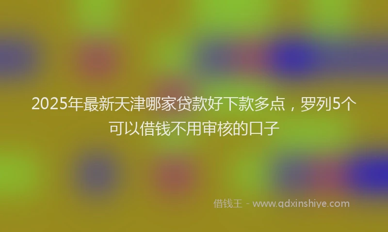2025年最新天津哪家贷款好下款多点，罗列5个可以借钱不用审核的口子