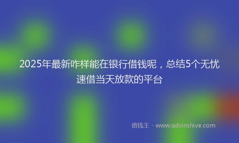 2025年最新咋样能在银行借钱呢，总结5个无忧速借当天放款的平台