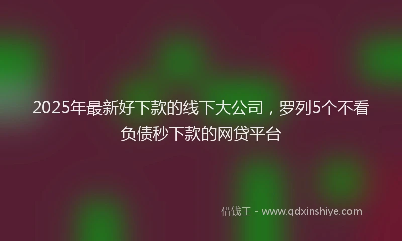 2025年最新好下款的线下大公司，罗列5个不看负债秒下款的网贷平台