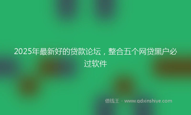 2025年最新好的贷款论坛，整合五个网贷黑户必过软件