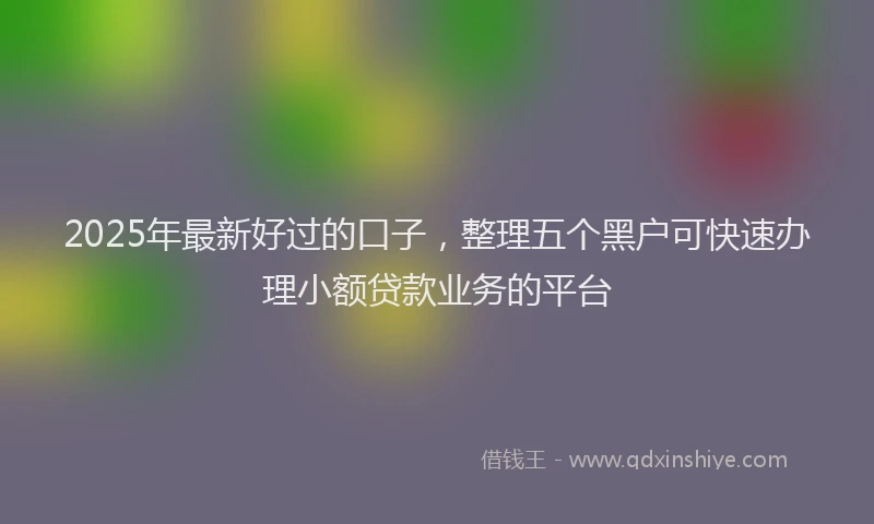 2025年最新好过的口子，整理五个黑户可快速办理小额贷款业务的平台