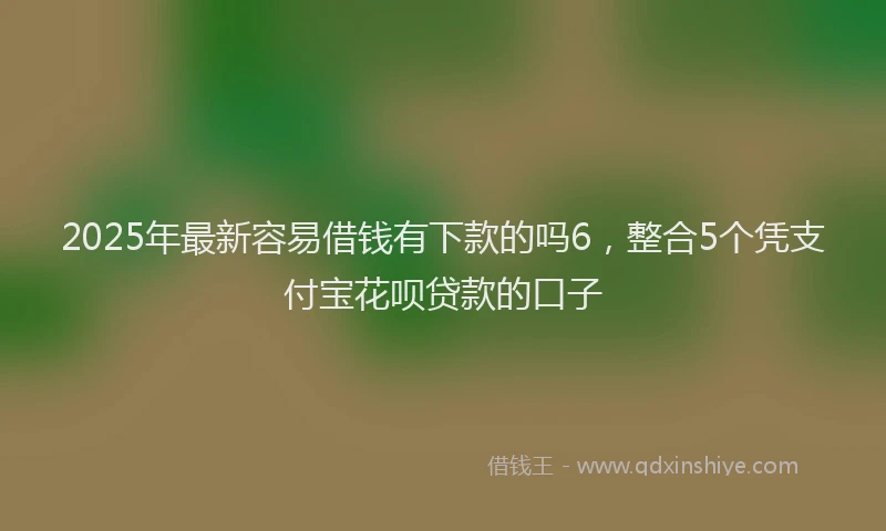2025年最新容易借钱有下款的吗6，整合5个凭支付宝花呗贷款的口子