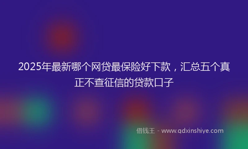 2025年最新哪个网贷最保险好下款，汇总五个真正不查征信的贷款口子