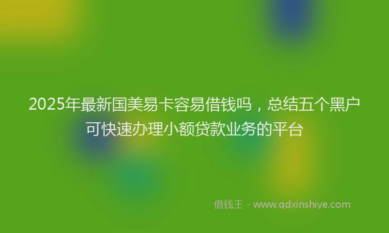 2025年最新国美易卡容易借钱吗，总结五个黑户可快速办理小额贷款业务的平台