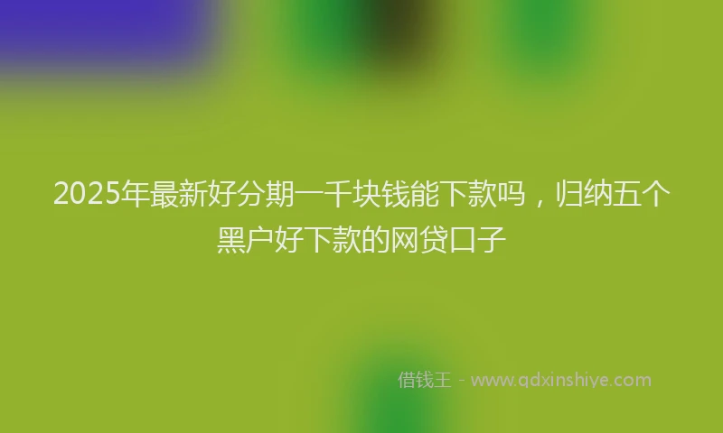 2025年最新好分期一千块钱能下款吗，归纳五个黑户好下款的网贷口子