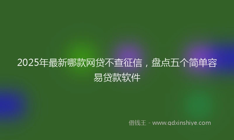 2025年最新哪款网贷不查征信，盘点五个简单容易贷款软件