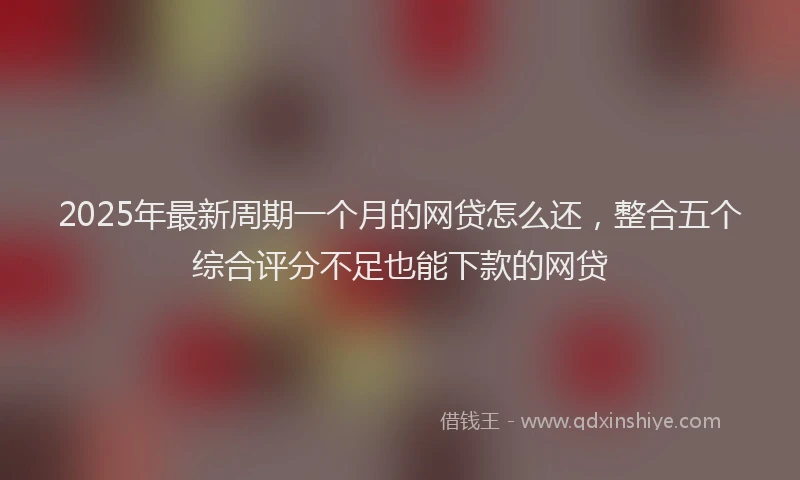 2025年最新周期一个月的网贷怎么还，整合五个综合评分不足也能下款的网贷