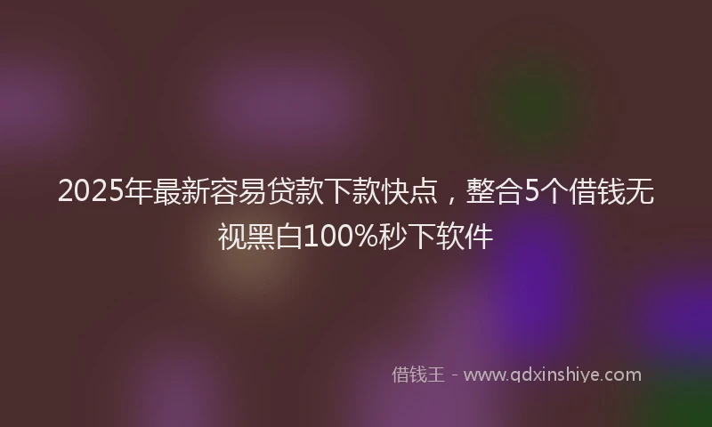 2025年最新容易贷款下款快点，整合5个借钱无视黑白100%秒下软件