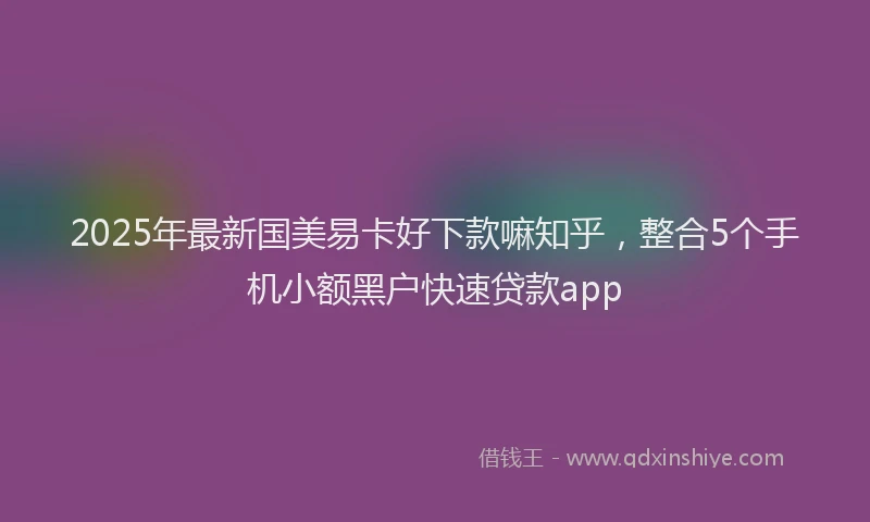 2025年最新国美易卡好下款嘛知乎，整合5个手机小额黑户快速贷款app