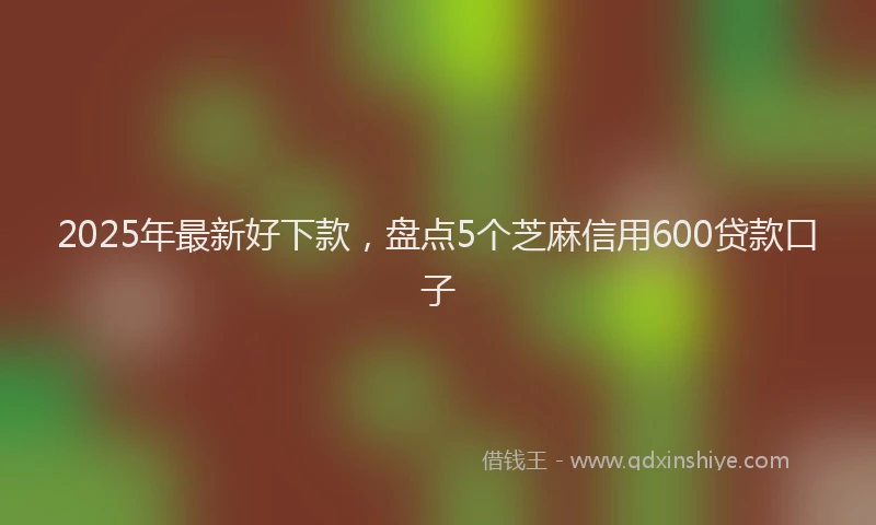 2025年最新好下款，盘点5个芝麻信用600贷款口子
