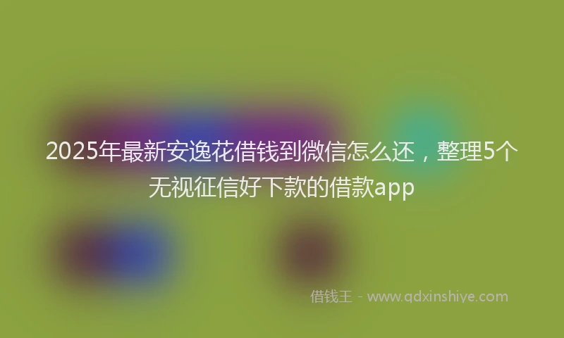 2025年最新安逸花借钱到微信怎么还，整理5个无视征信好下款的借款app