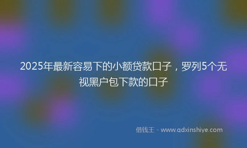 2025年最新容易下的小额贷款口子，罗列5个无视黑户包下款的口子