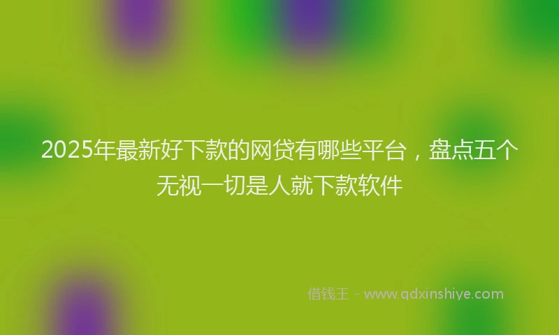 2025年最新好下款的网贷有哪些平台，盘点五个无视一切是人就下款软件