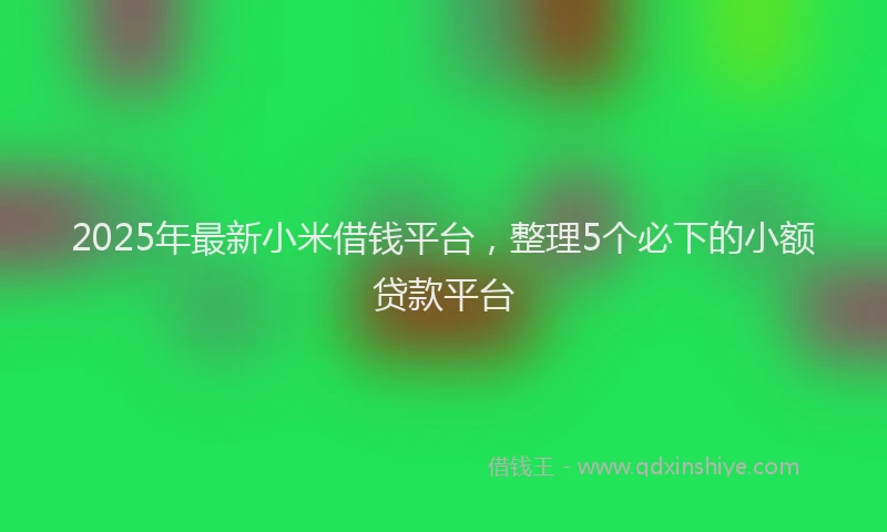 2025年最新小米借钱平台，整理5个必下的小额贷款平台