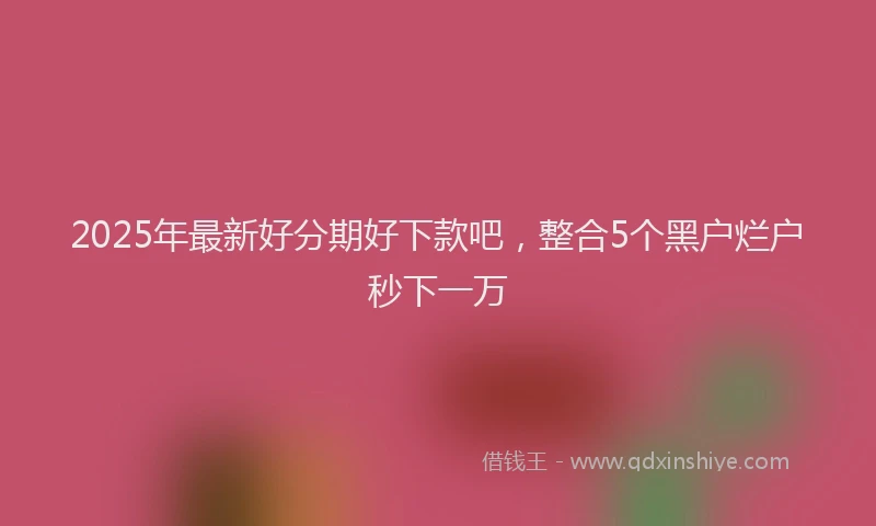 2025年最新好分期好下款吧，整合5个黑户烂户秒下一万
