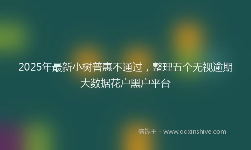 2025年最新小树普惠不通过，整理五个无视逾期大数据花户黑户平台