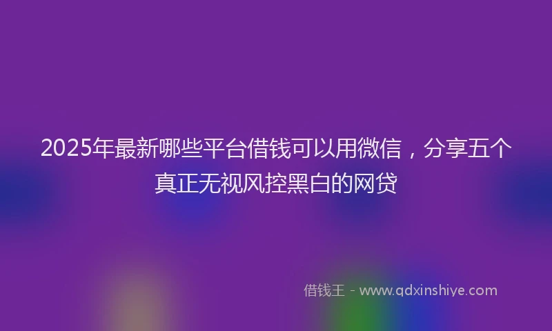 2025年最新哪些平台借钱可以用微信，分享五个真正无视风控黑白的网贷
