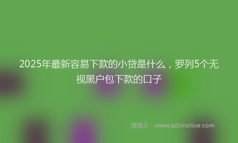 2025年最新容易下款的小贷是什么，罗列5个无视黑户包下款的口子