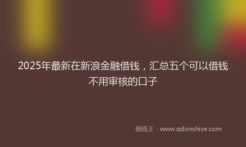 2025年最新在新浪金融借钱，汇总五个可以借钱不用审核的口子