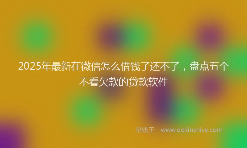2025年最新在微信怎么借钱了还不了，盘点五个不看欠款的贷款软件