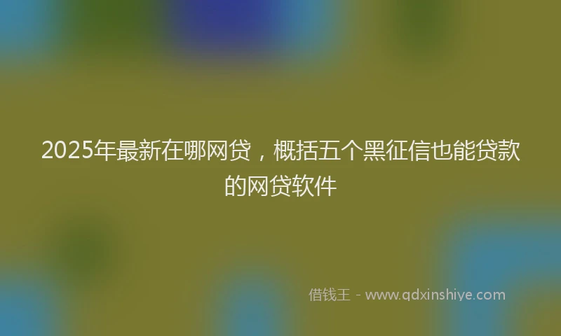 2025年最新在哪网贷，概括五个黑征信也能贷款的网贷软件