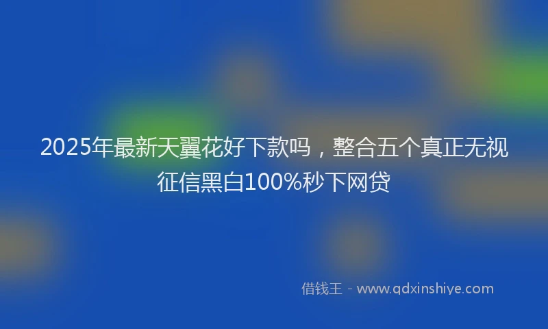 2025年最新天翼花好下款吗，整合五个真正无视征信黑白100%秒下网贷