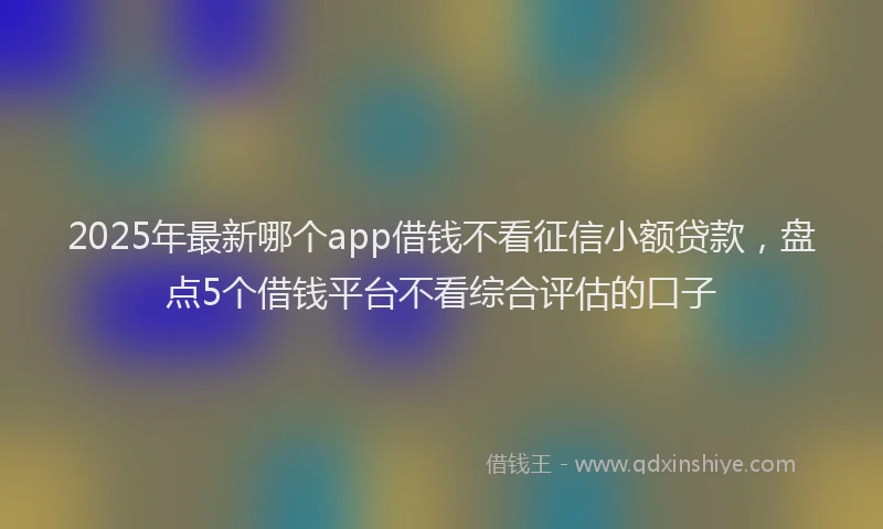 2025年最新哪个app借钱不看征信小额贷款，盘点5个借钱平台不看综合评估的口子